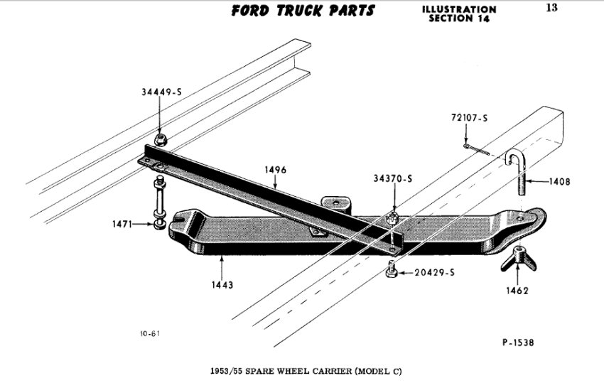 1954 Ford Truck Under Bed Tire Mount Ford Truck Enthusiasts Forums